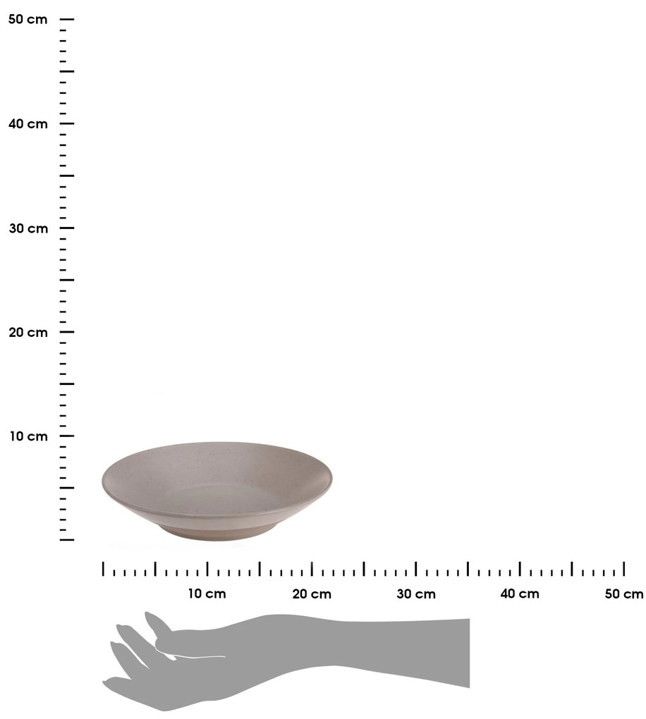 Kameninový hlboký tanier Clay, (fi) 21 cm, béžový