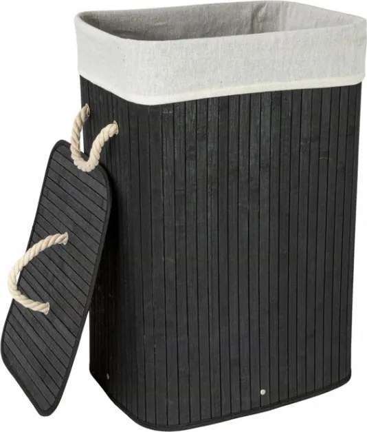 TRENDIE Bambusový kôš na prádlo 72l čierny + DARČEK
