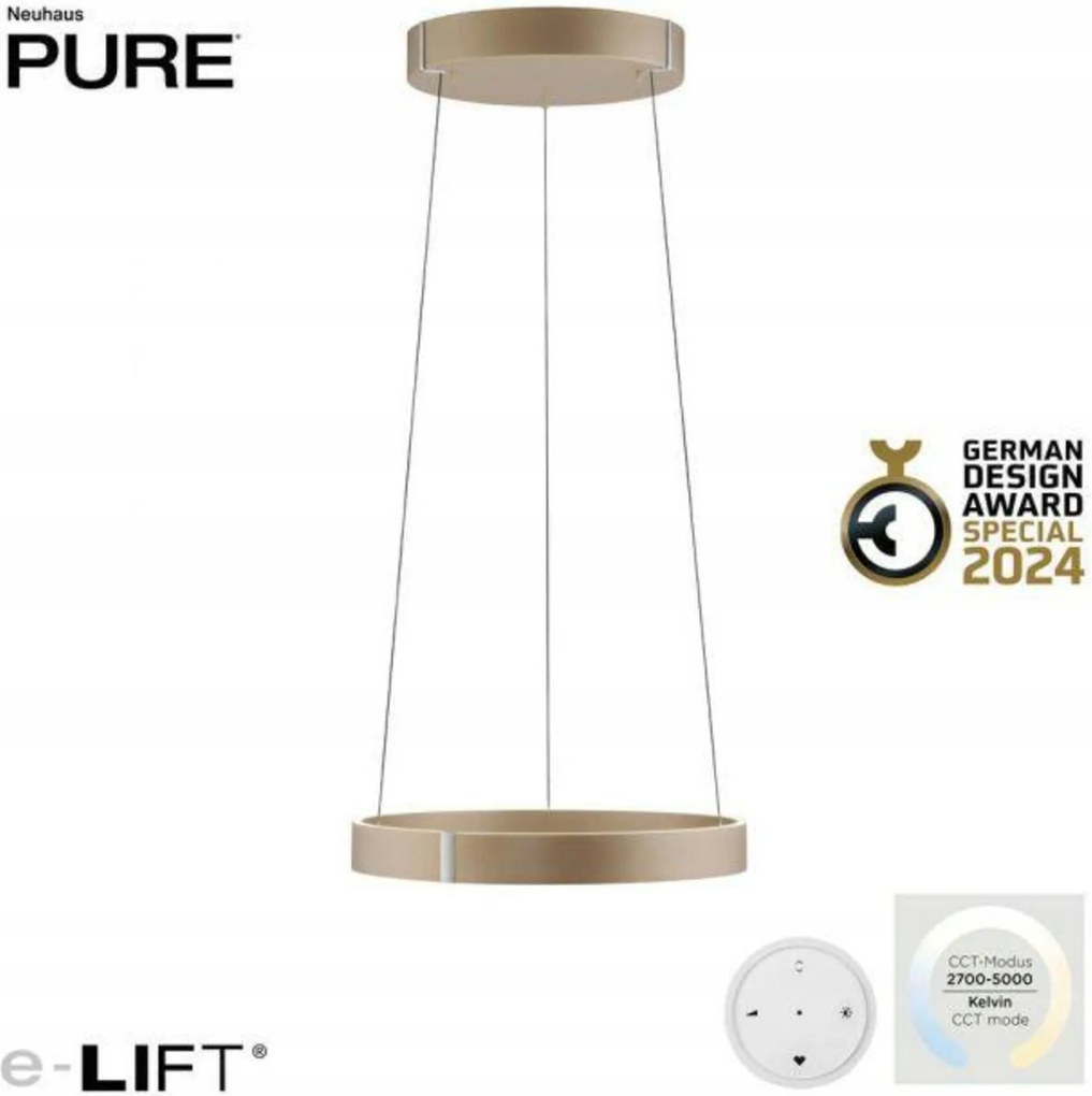 Paul Neuhaus Led závesné svietidlo Pure E-Clipse bronz elektrické 2700-5000K