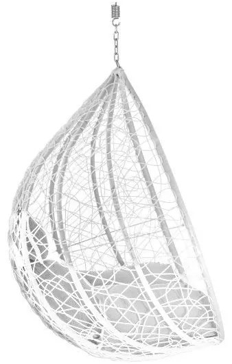 AKCIA Biele závesné kreslo KOKON bez stojanu II. akosť