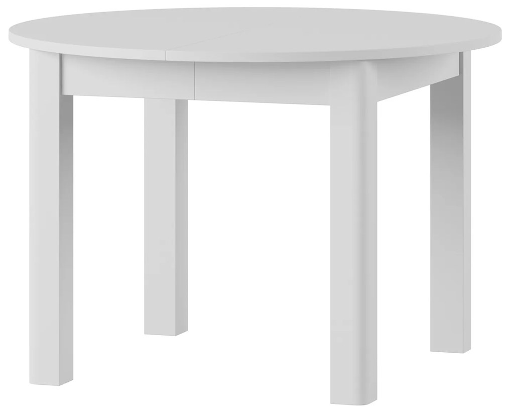 ALAN 1 okrúhly jedálenský stôl s rozkladom, biela