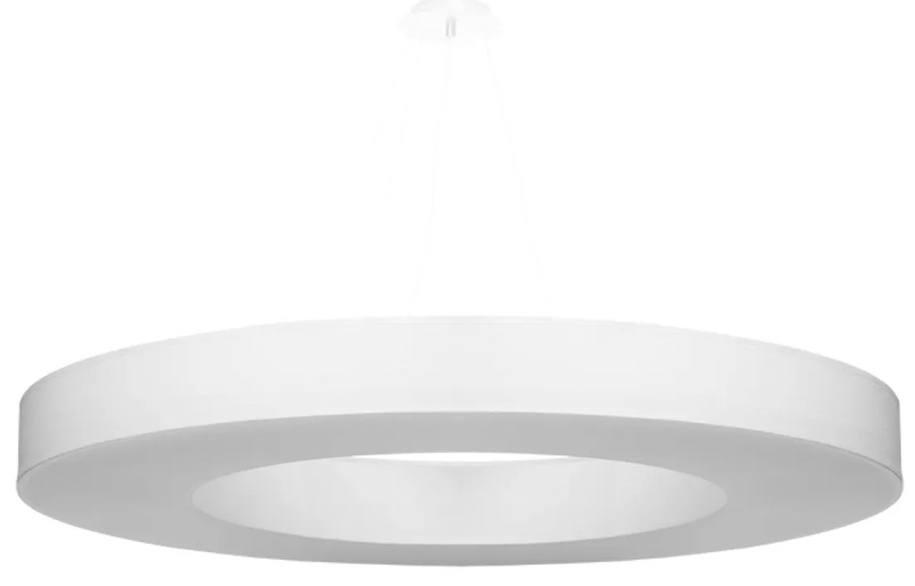 Závesné svietidlo Saturno Slim, 1x biele textilné tienidlo, (biely plast), (fi 90 cm)