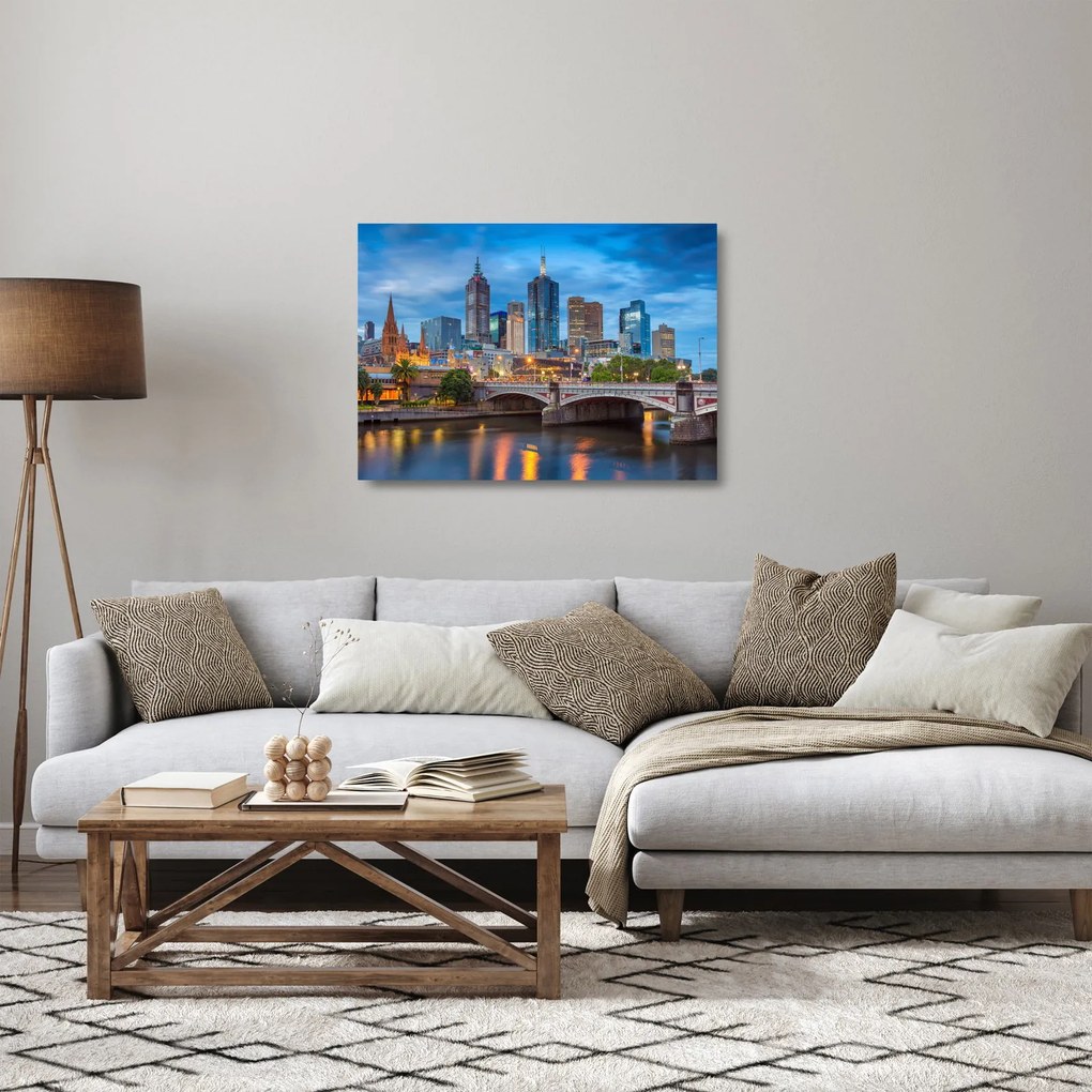 Sklenený obraz mesta Melbourne (70x50 cm)