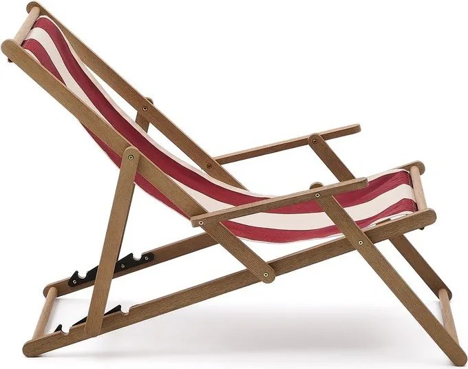 Červené drevené záhradné ležadlo Vilara – Kave Home