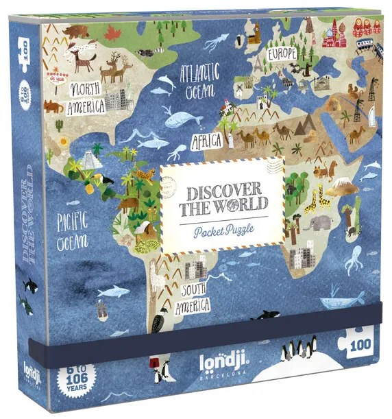 Londji Puzzle do vrecka 100ks: World