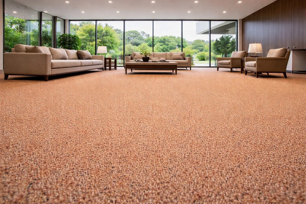 Betap, Metrážny koberec Virtuose 23, na mieru, šíře 4m, oranžová, filc, chodba / predsieň