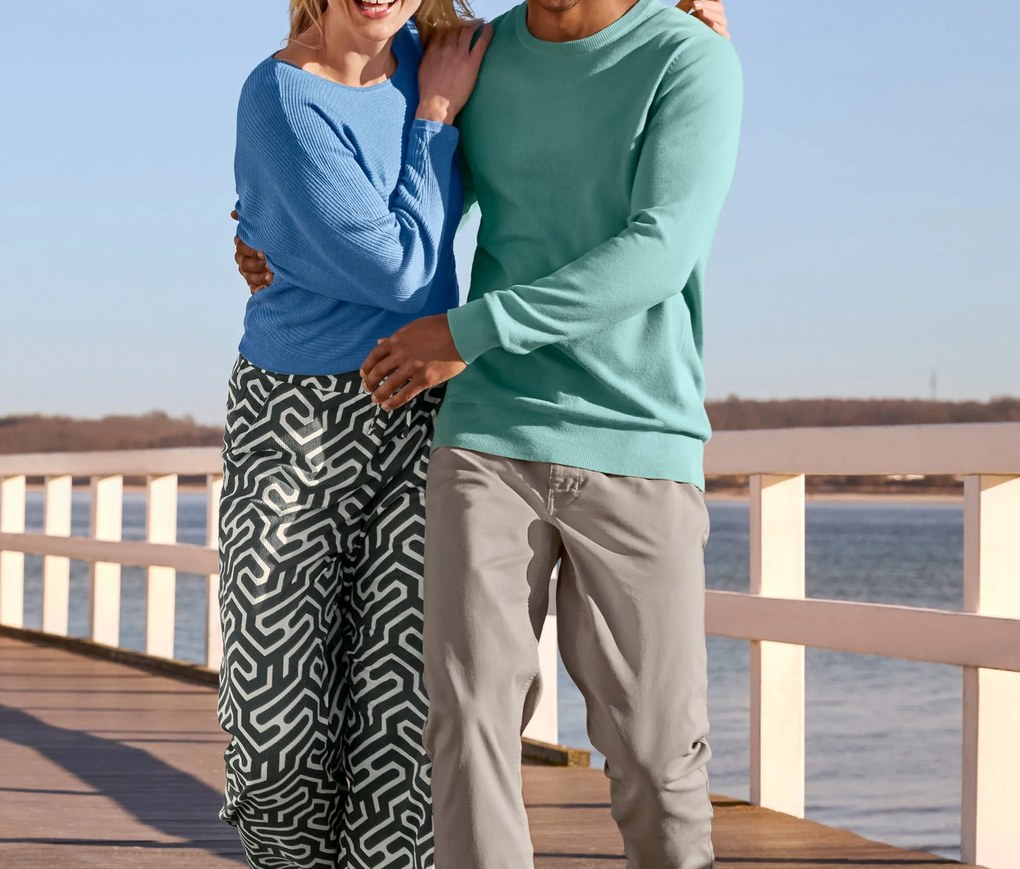 Pulóver z jemného úpletu, modrý