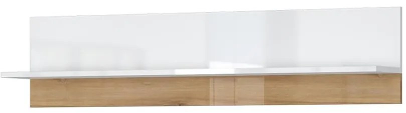 Polička Vida VP lakované pacific walnut/crystal white