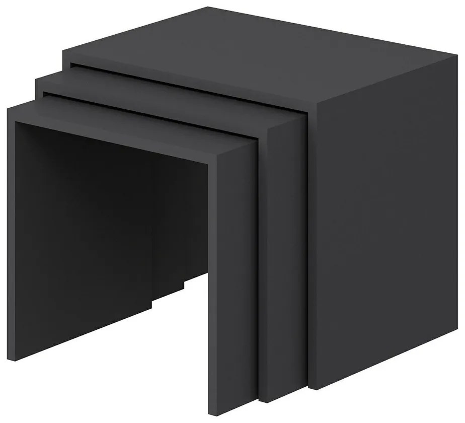 Odkladací stolík Alya Anthracite, 3 ks