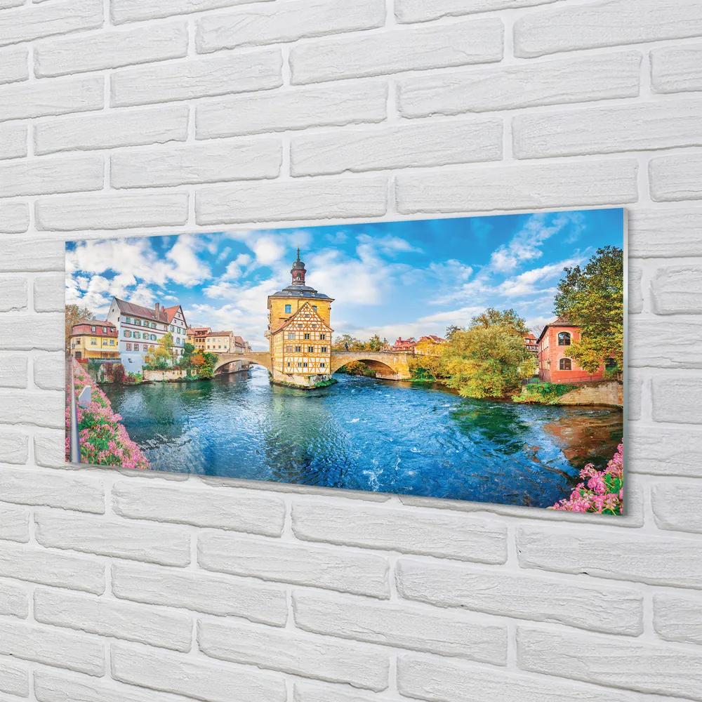 Obraz na akrylátovom skle Nemecko staré mesto riečny mosty 120x60 cm