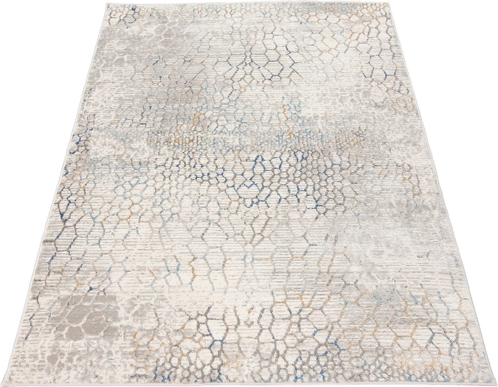 TA Koberec G513B WHITE/D_BLUE PORTLAND HIL Biely Obdĺžnikový Rozmer: 160x220 cm