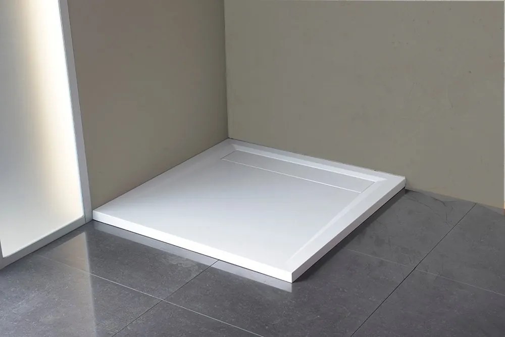 Polysan Polysan, ARENA sprchová vanička z liateho mramoru so záklopom, štvorec, 90x90x4cm, 71601