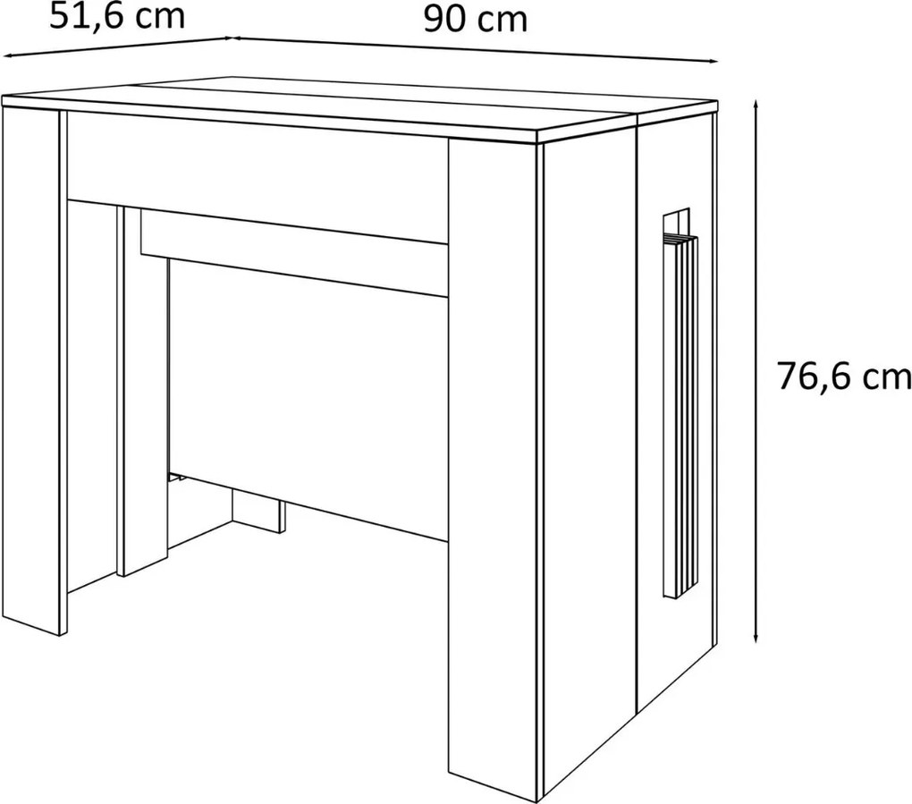 JEDÁLENSKY STÔL AZURO 50 - 238 cm BIELY ROZKLADACÍ