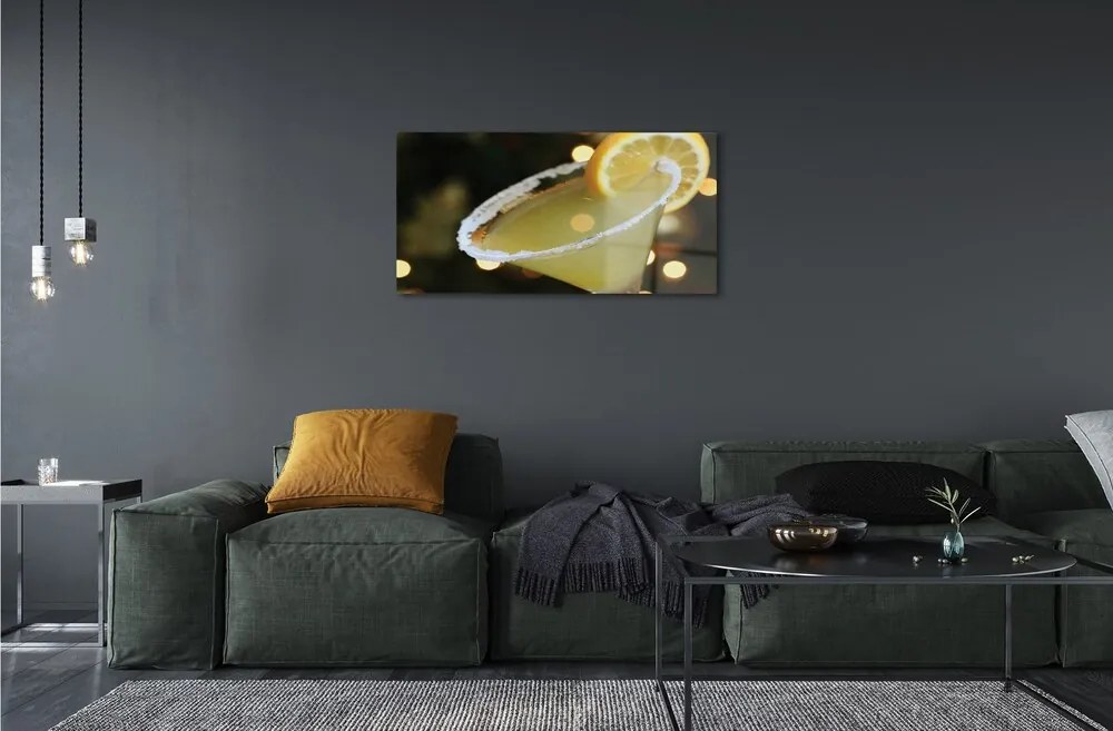 Obraz na skle koktail citrón 100x50 cm