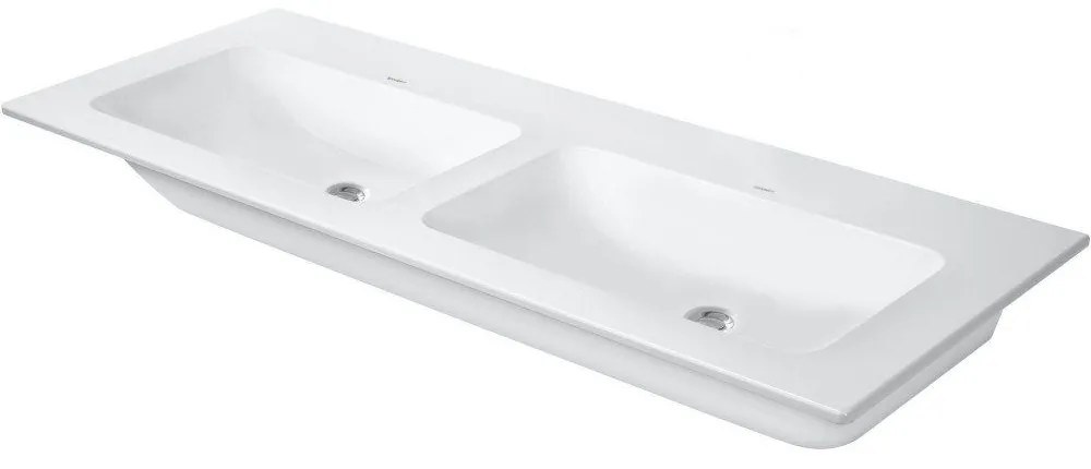 DURAVIT ME by Starck dvojumývadlo do nábytku bez otvoru, dva prepady, 1300 x 490 mm, biela, s povrchom WonderGliss, 23361300601