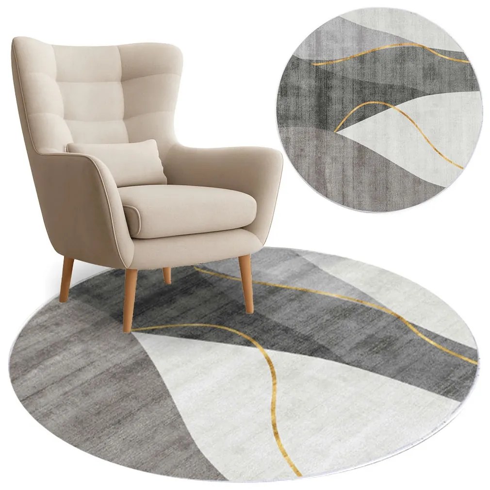 TZ Okrúhly vzorovaný koberec Stela Rozmer: 90 cm