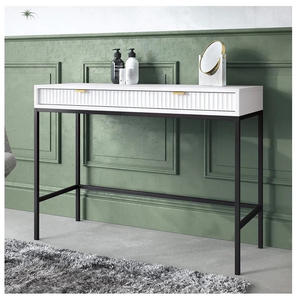 Odkladací stolík NOVA 77x104 cm biela/čierna