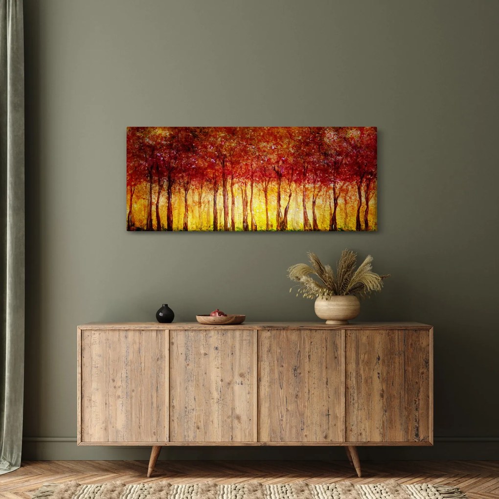 Obraz - Maľba listnatého lesa (120x50 cm)