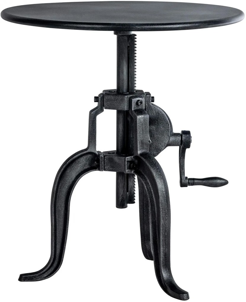 Kovový barový stôl Marcos v industriálnom štýle - v46-66 x Ø50 cm - Strieborná antik