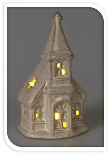 Vianočný LED kostolík 11 cm