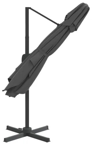 vidaXL Dvojitý konzolový dáždnik antracitový 400x300 cm-