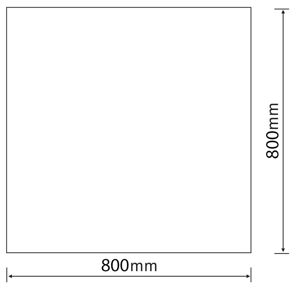 Aqualine Aqualine, Zrkadlo 80x80cm, štvorec, bez uchytenia, 22498