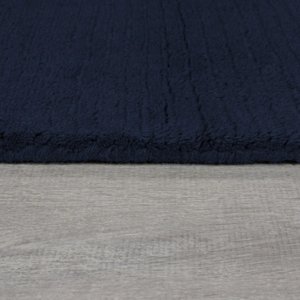 Flair Rugs, DOPREDAJ: 120x170 cm Kusový ručně tkaný koberec Tuscany Textured Wool Border Blue, 120x170, modrá, obývacia izba