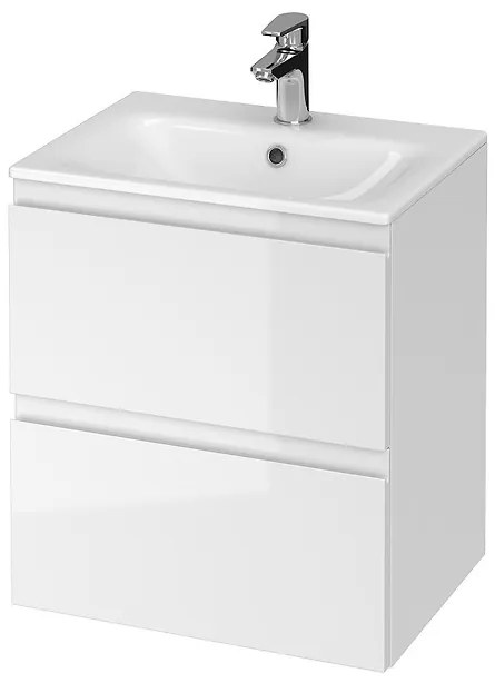 Cersanit Moduo, závesná umývadlová skrinka + umývadlo 50cm, biela lesklá, S801-312-DSM