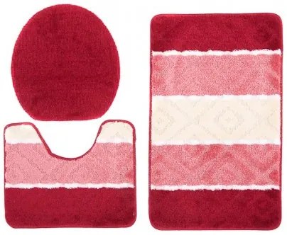 Sada kúpeľňových koberčekov MULTI C5132 červený ROMBY