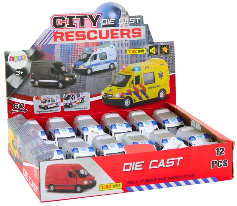 LEAN TOYS Policajné auto 1:32, kovové, svetlá, zvuky