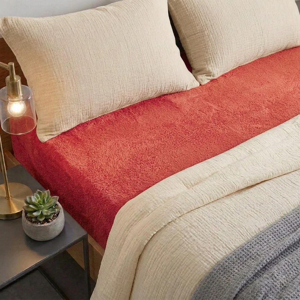 4Home froté prestieradlo IDEAL jahodová, 90–100 x 200 cm, 90–100 x 200 cm