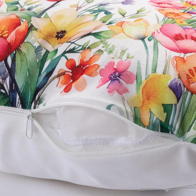 Sada 2 ks obliečok na vankúšiky FAREBNÉ KVETY 40 x 40 cm