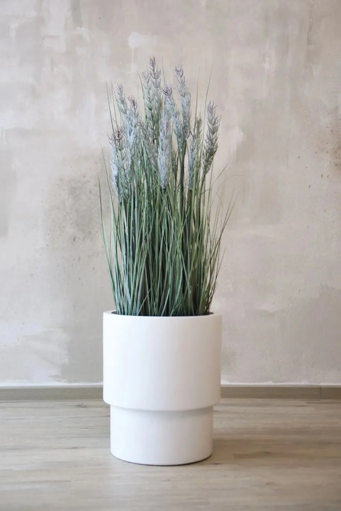 Kvetináč ESCADA, sklolaminát, výška 40 cm, biely mat