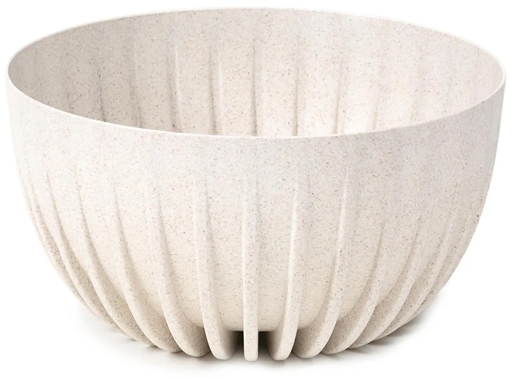 PLASTOVÝ KVETINÁČ STRIPPED ECO 16X30 CM KRÉMOVÁ