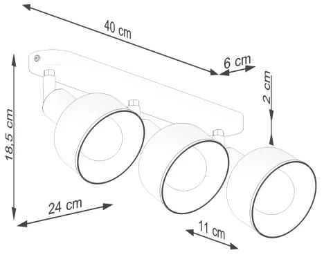 Sollux SL.1318 - Bodové svietidlo ELBA 3xE27/15W/230V čierna