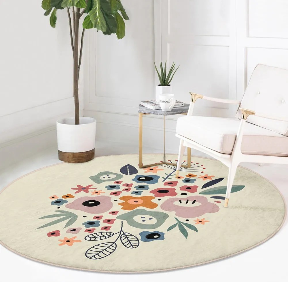 Prateľný okrúhly koberec vhodný pre robotické vysávače ø 120 cm Comfort – Mila Home