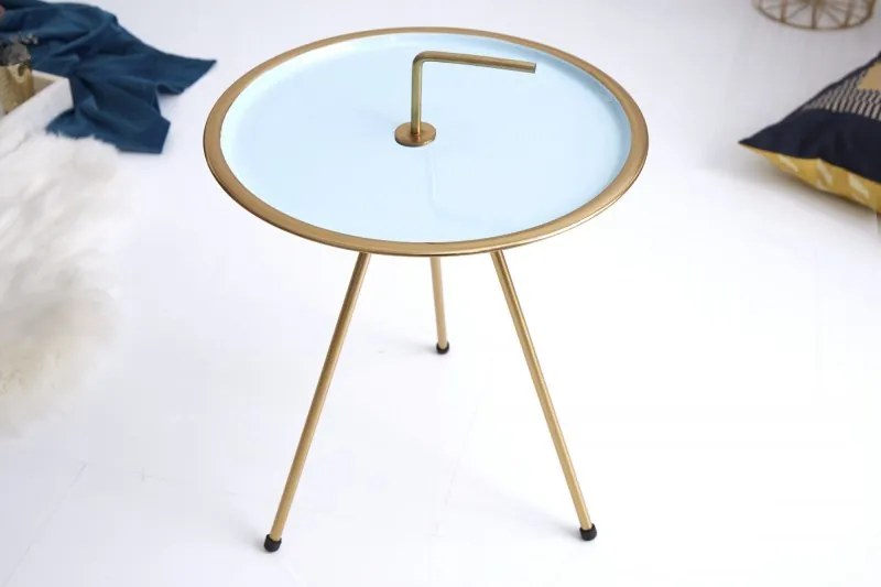 Odkladací stolík SimplyClever 42cm tyrkysový zlatý