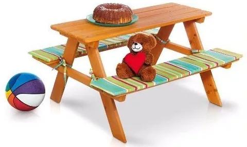 Dřevěná dětská lavice Florabest / dětská lavice se stolem / dětský zahradní set