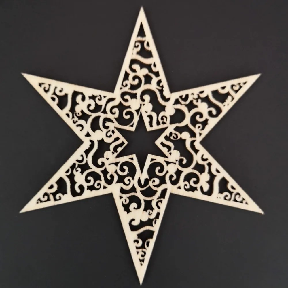 AMADEA Drevená ozdoba hviezda 9 cm