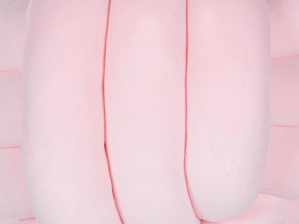 Zamatový uzlový vankúš 30 x 30 cm ružový MALNI Beliani