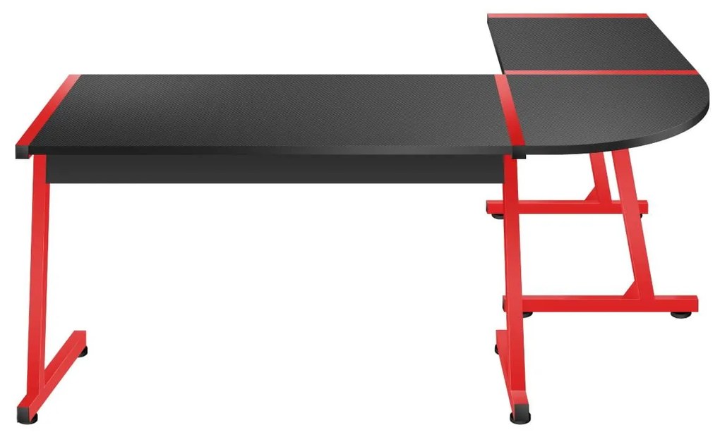 Rohový PC stolík Hyperion 6.0 (čierna + červená). Akcia -18%. Vlastná spoľahlivá doprava až k Vám domov. 1087514