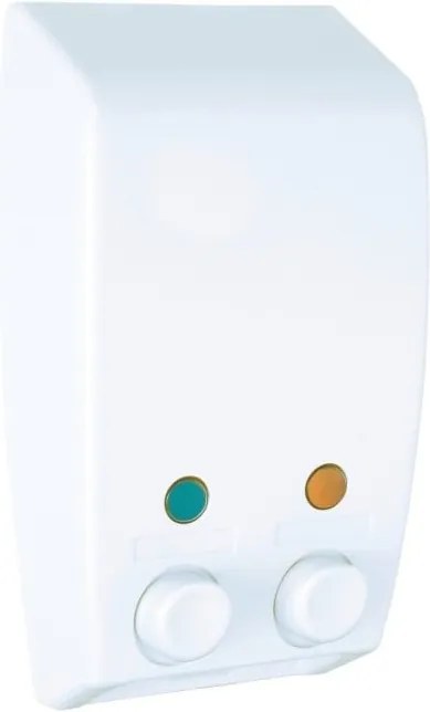 Biely nástenný dávkovač na mydlo Wenko Varese Double Chamber White