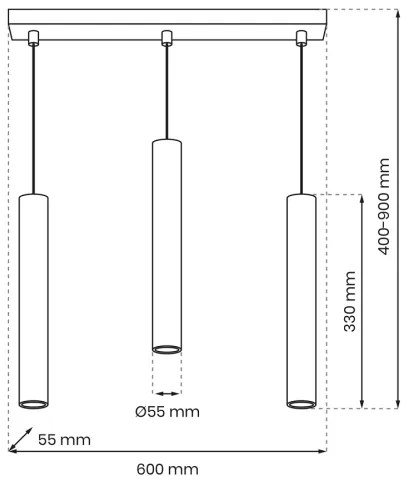 Luster na lanku HUDSON 3xGU10/8W/230V biela