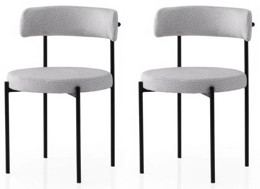 Súprava jedálenských stoličiek Gini Light Grey and Black, 2 ks
