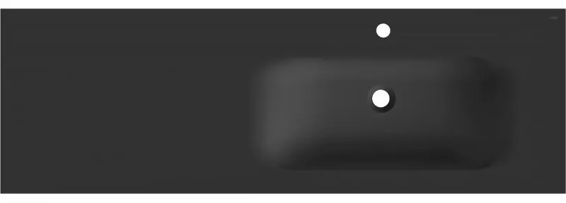 Mexen Vela, umývadlo na zapustenie 141 x 46,5 cm, pravé, čierna matná, 25231471P