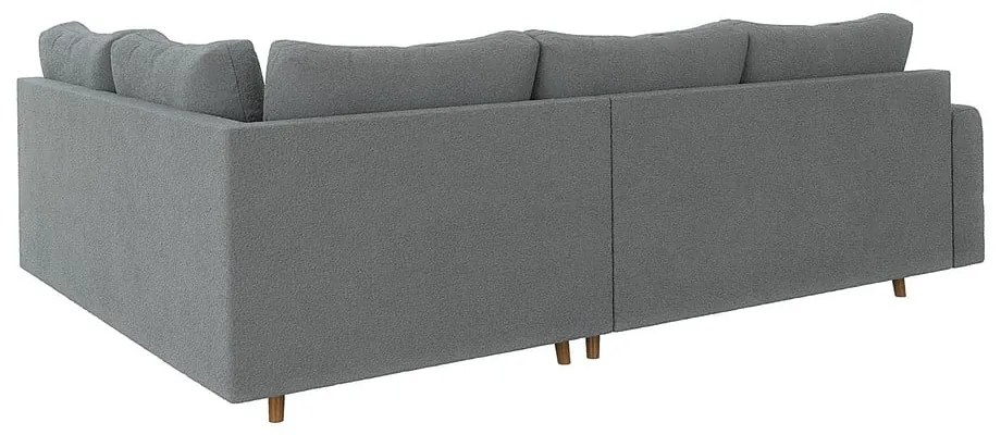 Sivá rohová pohovka z textílie buklé (pravý roh/do L) Ariella – Ropez