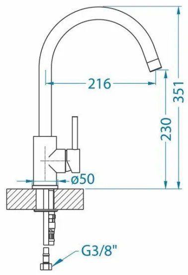 ALVEUS 1129028 - Drezová batéria ELZA 35,1 cm kefovaná oceľ