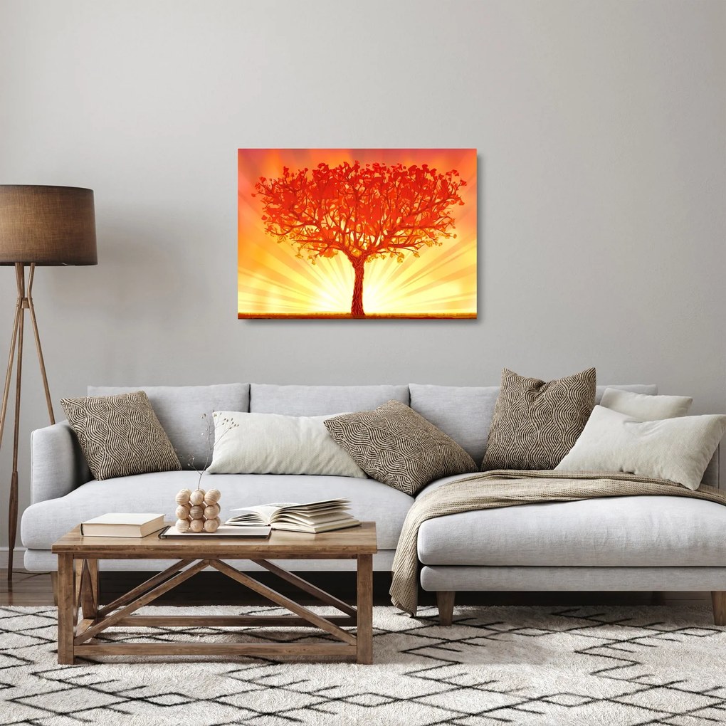 Sklenený obraz - Strom v žiari slnka (70x50 cm)