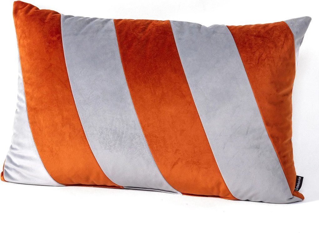 Patchwork obdĺžnikový vankúš sivý medený
