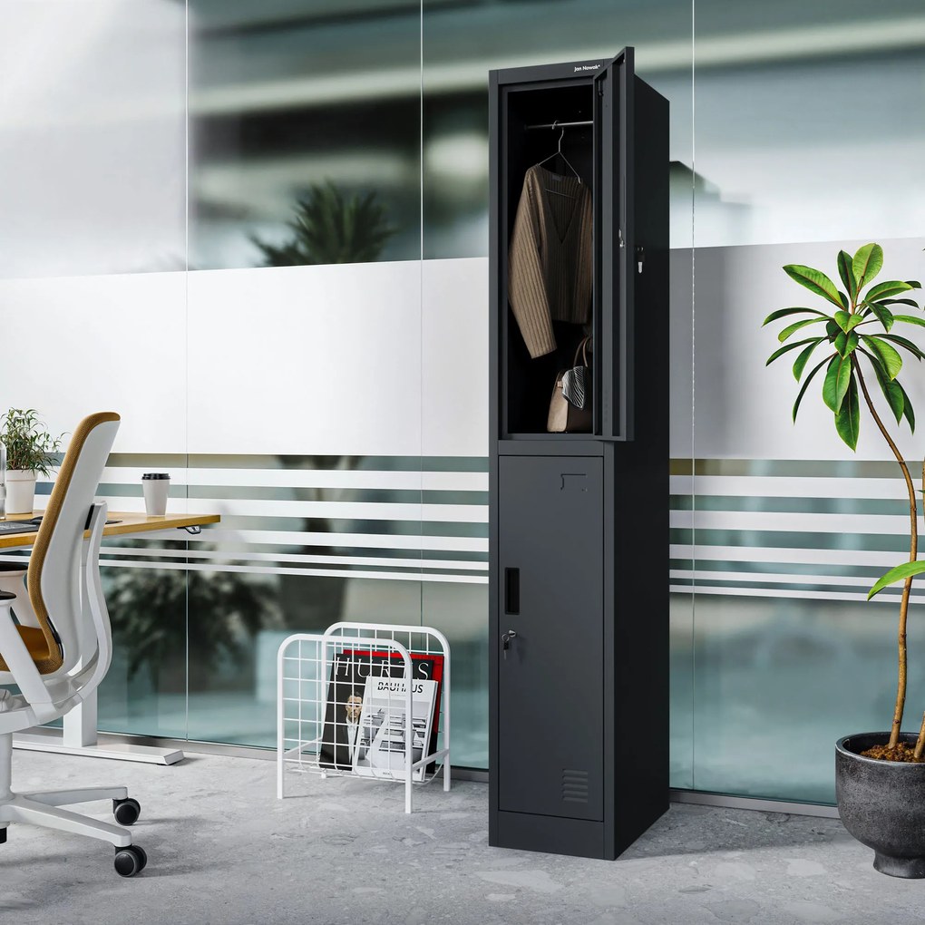 Šatníková skriňa pre zamestnancov antracitová IGOR 1 Plus 316,5 x 1850 x 450 mm